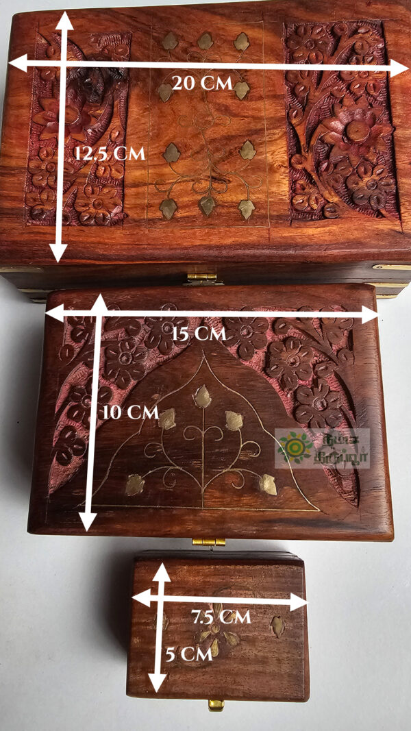 Handmade Wooden Jewellery Box (3 Single Pieces)